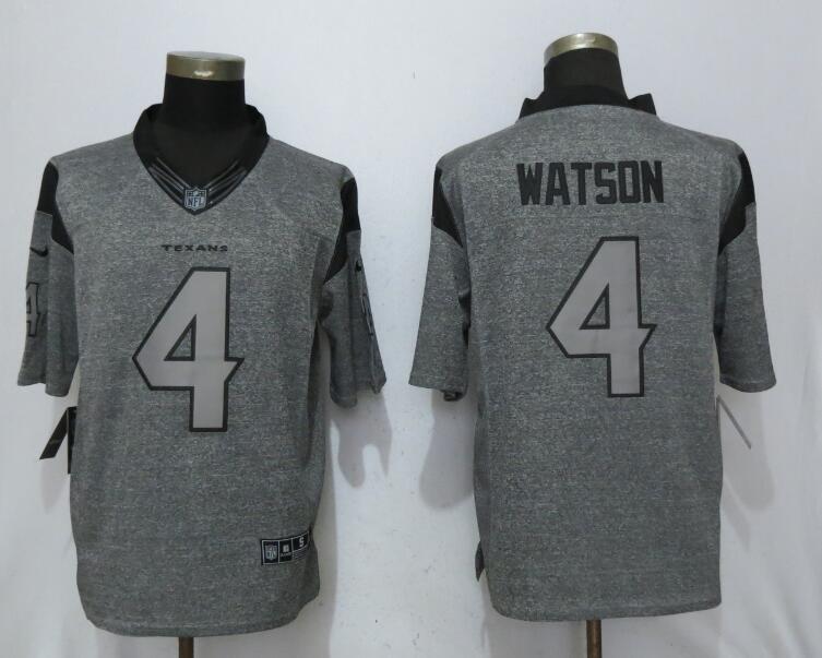 Men Houston Texans #4 Watson Gray New Nike Stitched Gridiron Gray NFL Limited Jersey